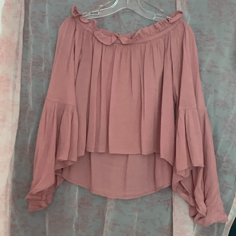 sun and shadow pink blouse